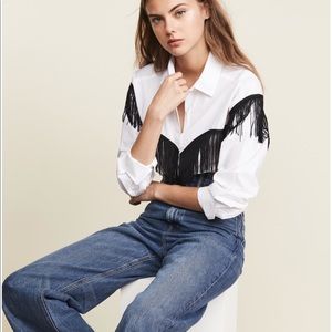 Derek Lam 10 Crosby - Button Down w Fringe - NWT